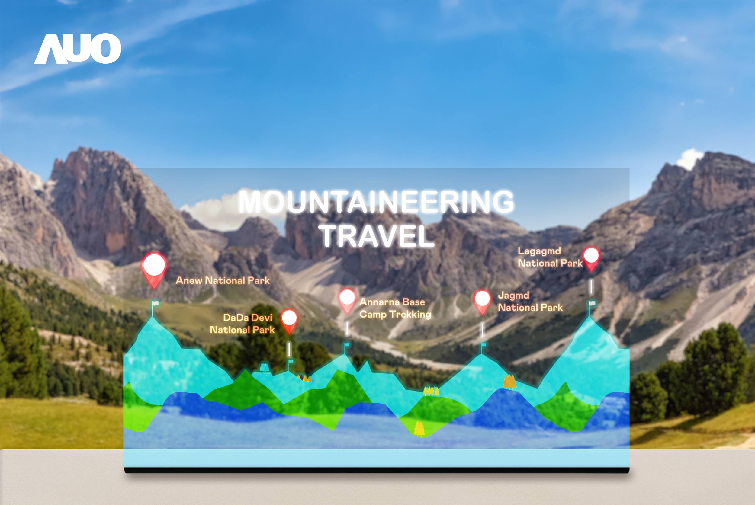 XPJ(中国大陆)展示全球单片尺寸最大(*)42吋透明Micro LED显示器拼接而成的〝64吋透明Micro LED显示器〞，具备高透明度、1,000 nits高亮度、广色域、采用三边无边框的无缝拼接等多重特色，呈现超高清、细腻画质而不遮挡后方视觉，满足层峰需求，可广泛运用于零售、艺术展览或商业空间等场域